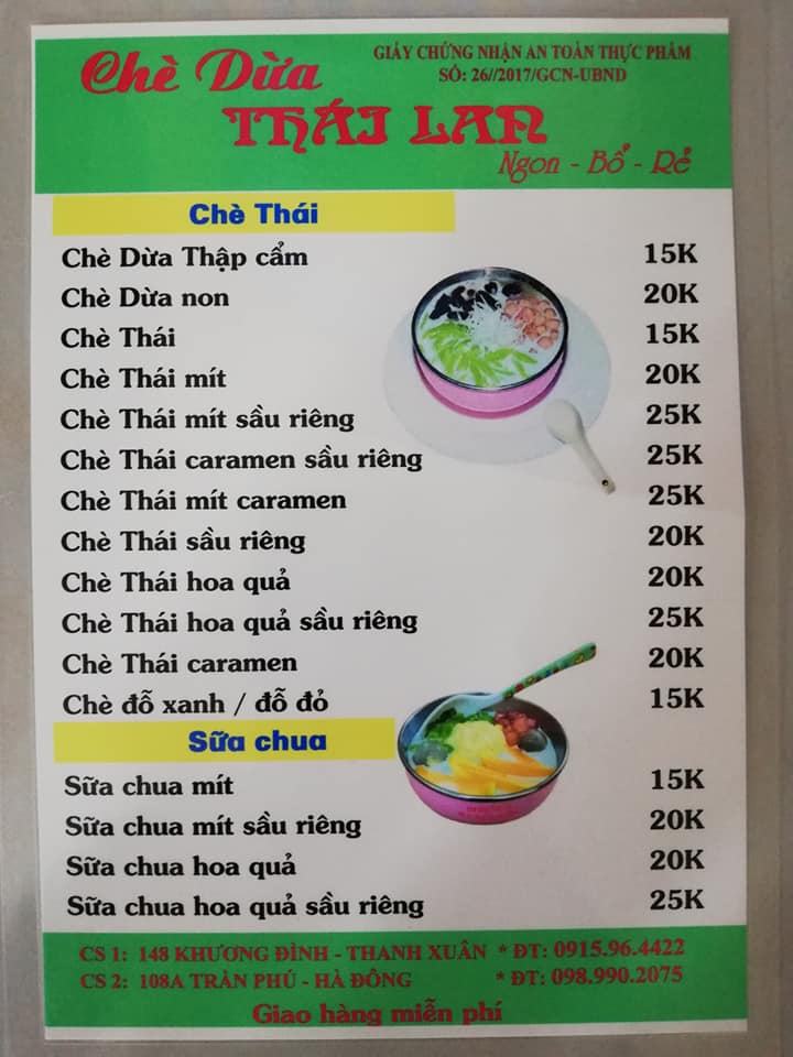 Chè Dừa Thái Lan 365 - Khương Đình