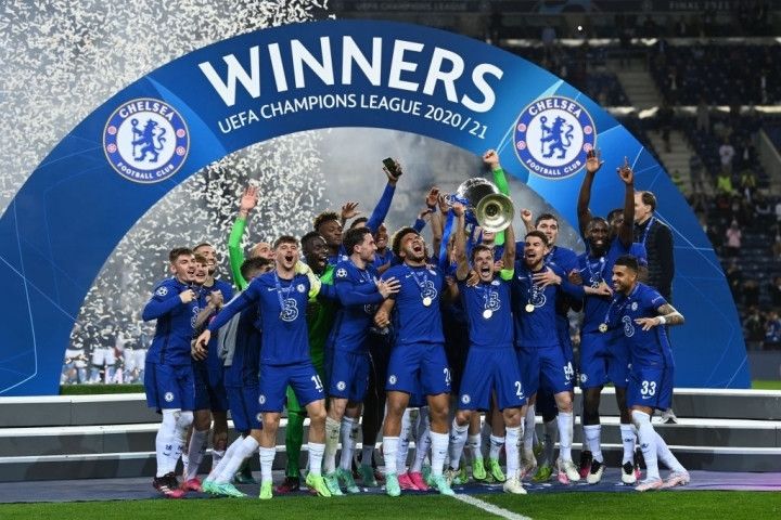 Hình ảnh đội bóng Chelsea vô địch mùa giải 2020-2021