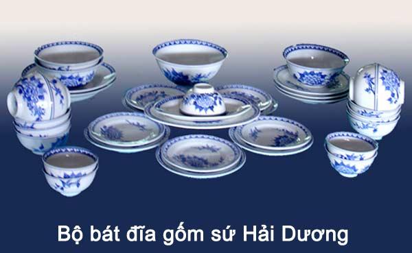 Bộ bát đĩa gốm sứ Hải Dương