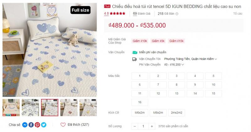 Chiếu điều hoà tencel 5D IGUN BEDDING