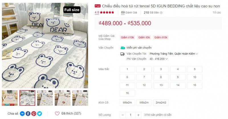 Chiếu điều hoà tencel 5D IGUN BEDDING