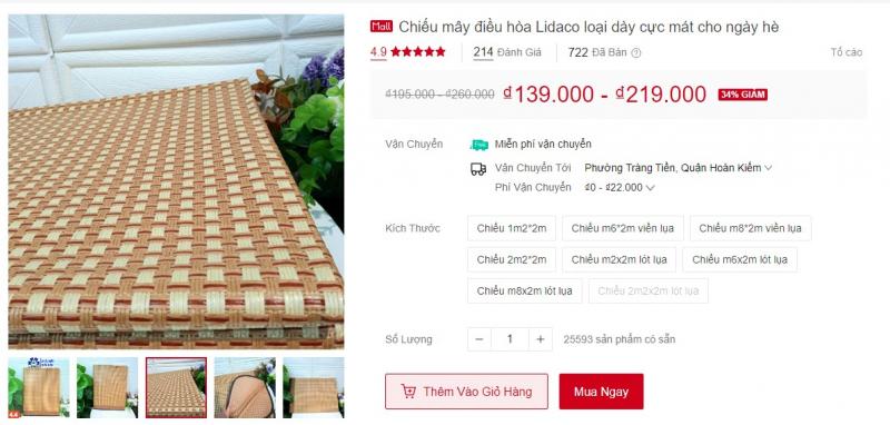 Chiếu mây điều hòa Lidaco