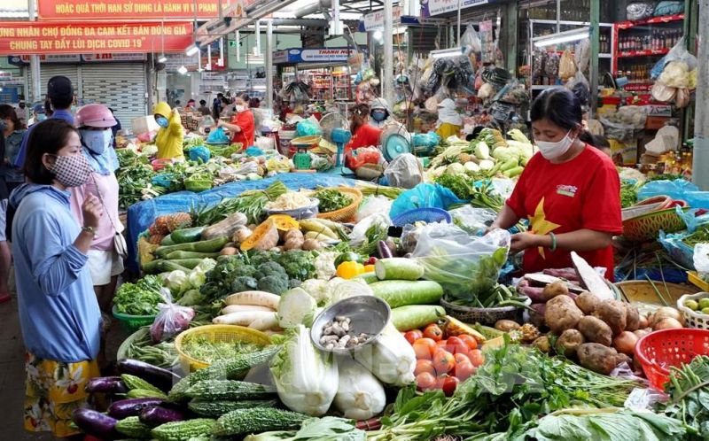 Nông sản bên trong chợ