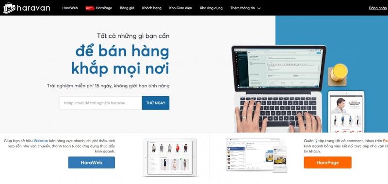 Tạo website bán hàng với Haravan