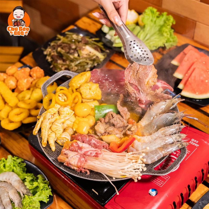 Chú Béo BBQ - Buffet Nướng Chảo Gang 139k