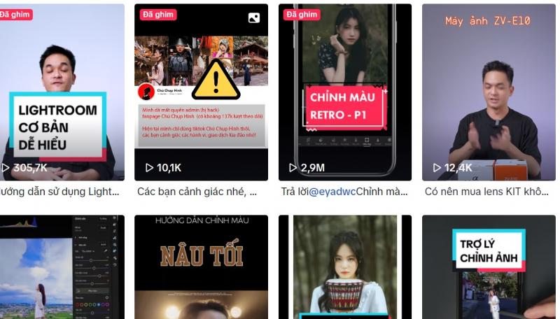 Kênh TikTok Chú Chụp Hình