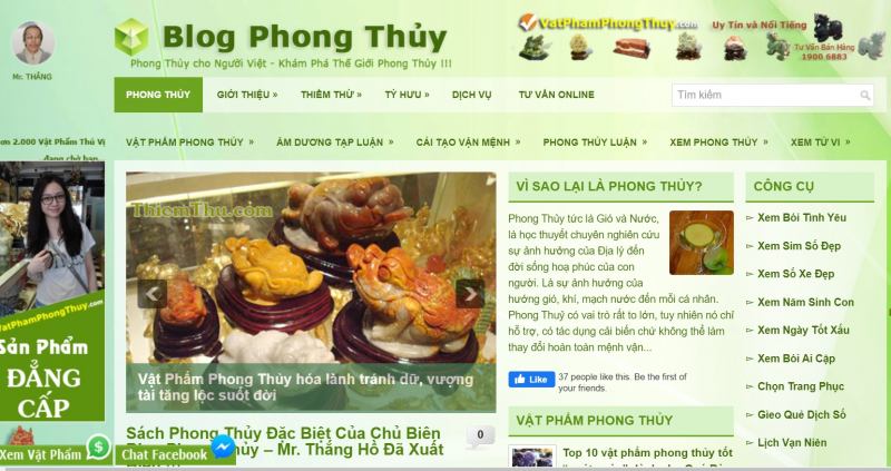 Website chia sẻ kiến thức phong thủy của Chuyên gia phong thủy Thắng Hồ