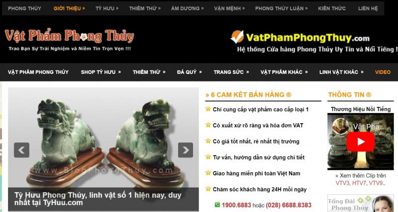 Website vật phẩm phong thủy của Chuyên gia phong thủy Thắng Hồ