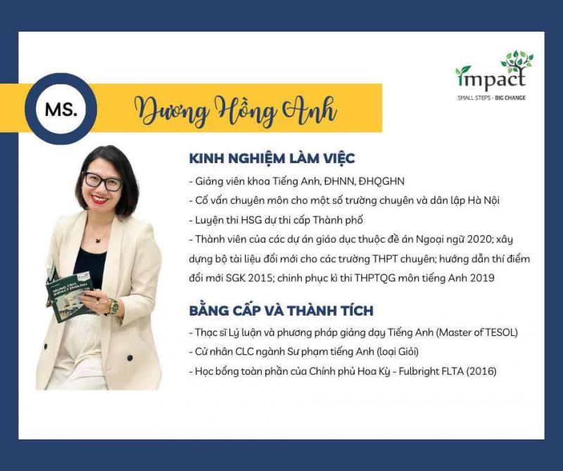 Cô Dương Hồng Anh - Founder Impact English
