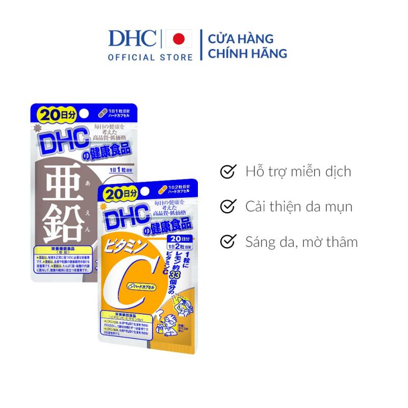 Combo Viên uống DHC Ngừa mụn - Mờ thâm 60 Ngày (Kẽm & Vitamin C)