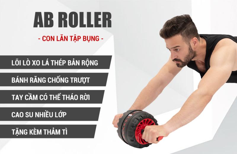 Con lăn tập bụng AB Roller có lò xo trợ lực GoodFit GF600AB