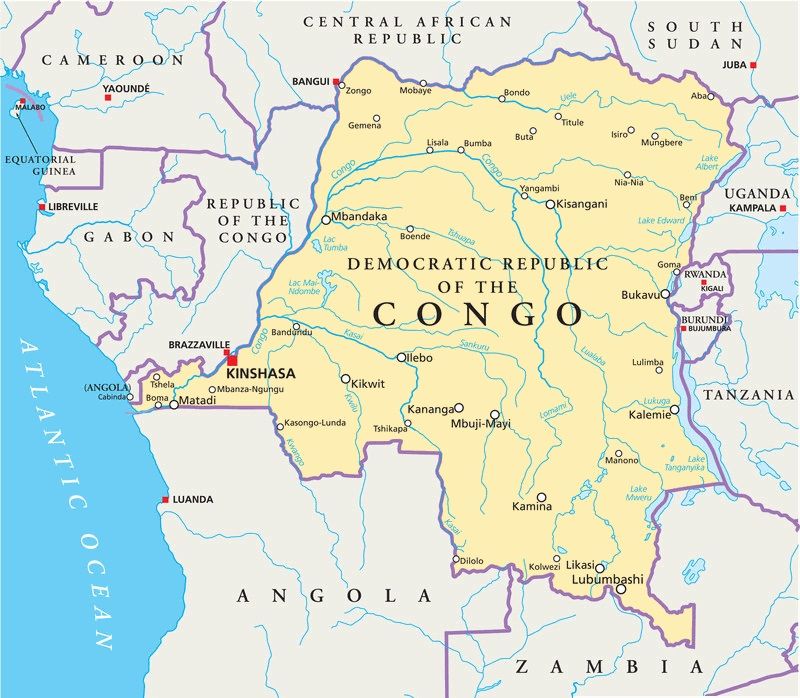 Bản đồ địa lý của Congo