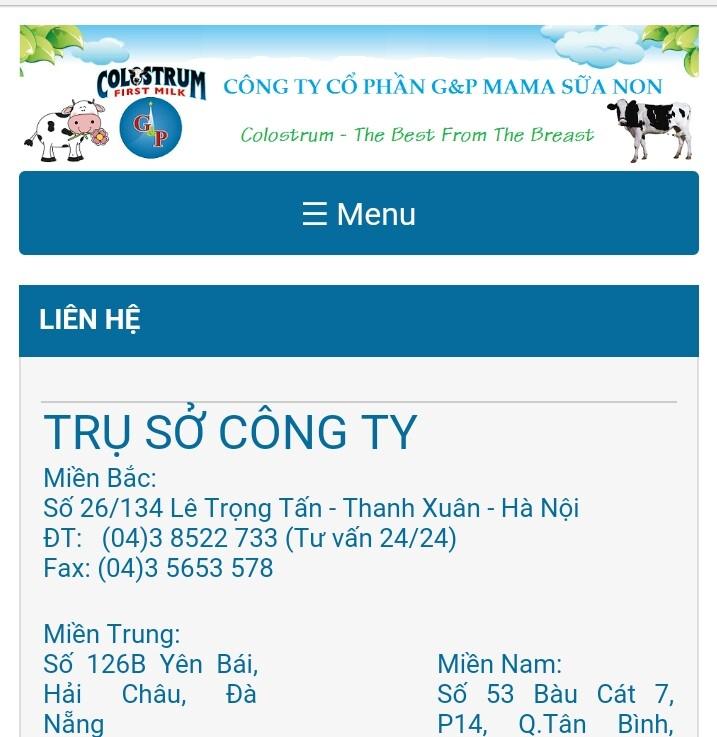 Công ty cổ phần G&P - Mama sữa non