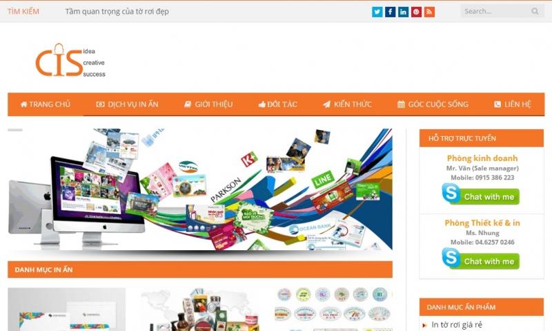 Website của Công ty cổ phần quốc tế quảng cáo và truyền thông CIS