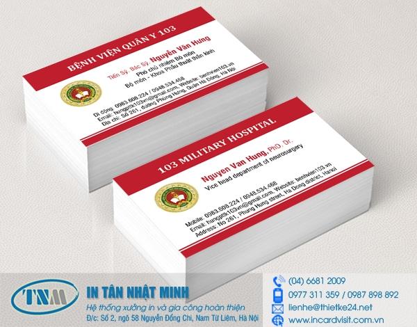 Dịch vụ in card visit Công ty Tân Nhật Minh