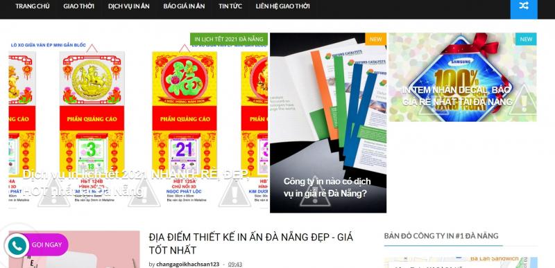 Giao diện chính website