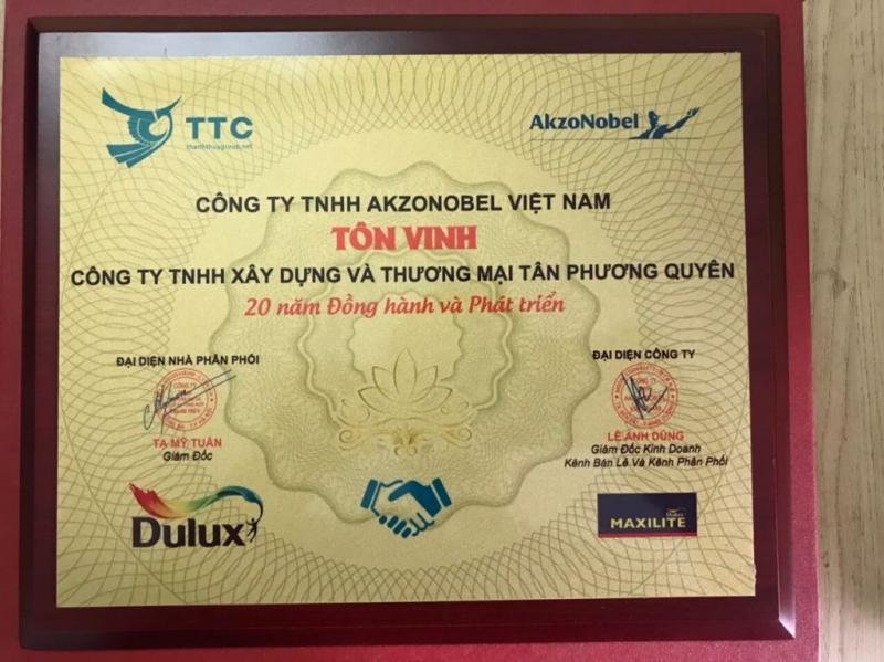 Công Ty TNHH XD & TM Tân Phương Quyên nhận được bằng khen