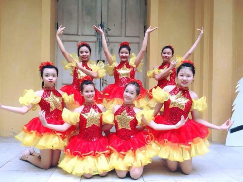 Đầm múa thiếu nhi C1  Vàng  Trang phục biểu diễn Hoa Mai
