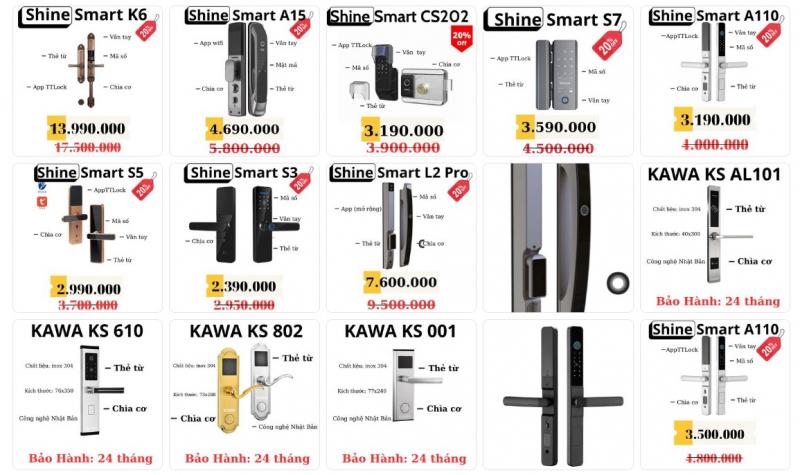 Sản phẩm của Cửa hàng Khóa cửa Hai Anh Smart