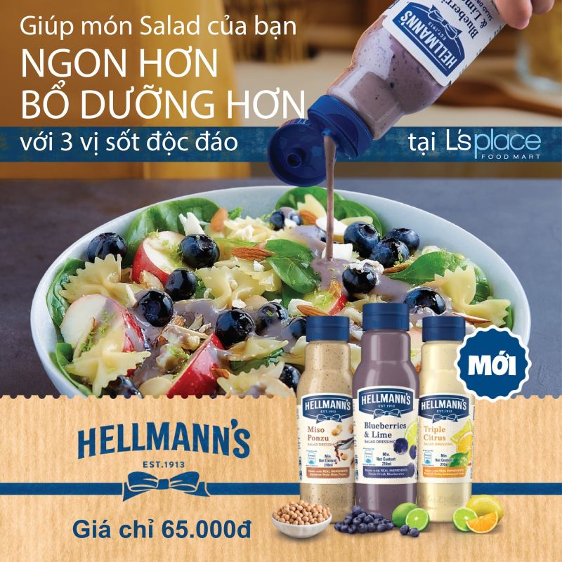 Hellmann's  giúp món Salad của bạn NGON HƠN - BỔ DƯỠNG HƠN với 3 vị sốt mới độc đáo