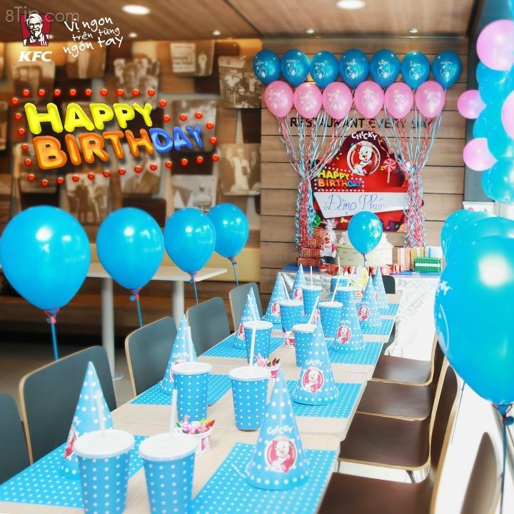Shop đồ ăn nhanh KFC vốn đã nổi tiếng là địa điểm tổ chức tiệc sinh nhật cho bé