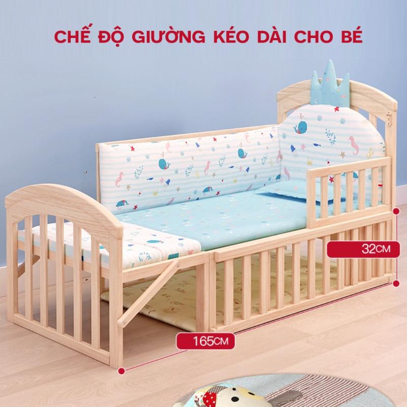 Cũi gỗ đa năng cho bé Runa Kids 6 chế độ tiện lợi cho mẹ và bé gỗ thông New Zealand