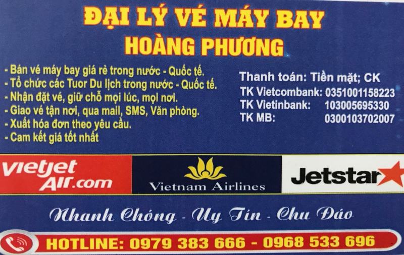 Đại lý vé máy bay Hoàng Phương