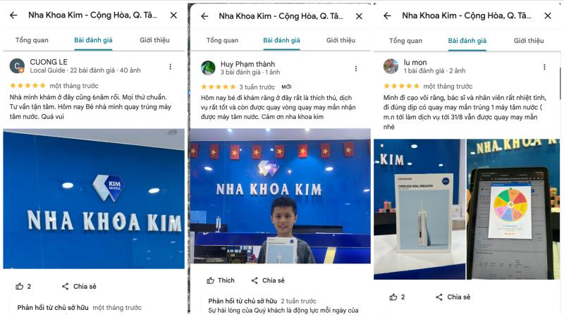 Những đánh giá của khách hàng về Nha khoa Kim