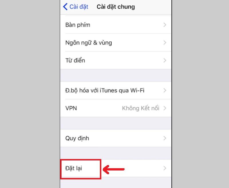 Đặt lại tất cả cài đặt iphone