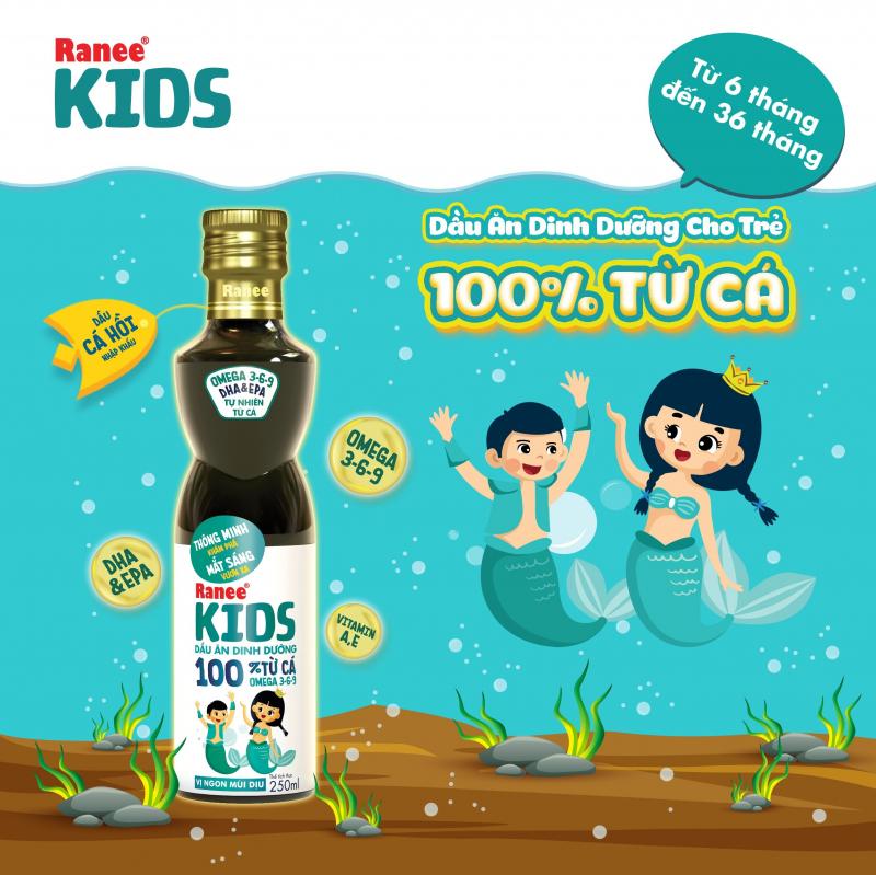 Dầu ăn dinh dưỡng cho trẻ 100% từ cá Ranee Kids