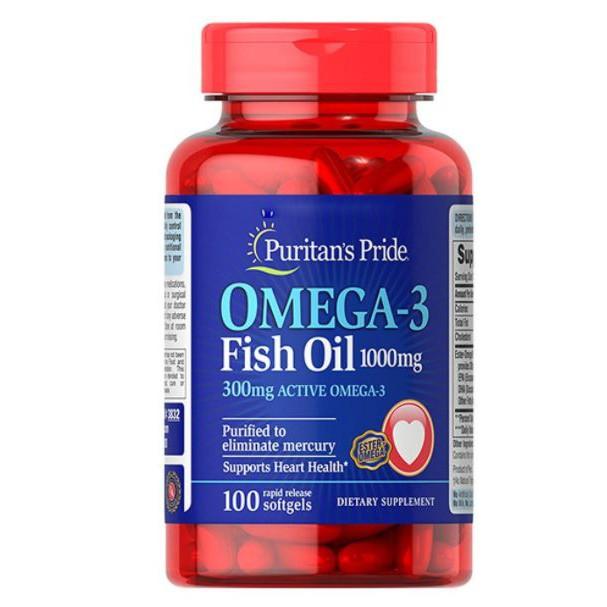 Dầu cá đẹp da, dinh dưỡng cho tim mạch, thị lực, hỗ trợ người tiểu đường Puritan's Pride Omega 3 Fish oil 1000 mg