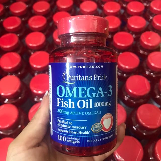 Dầu cá đẹp da, dinh dưỡng cho tim mạch, thị lực, hỗ trợ người tiểu đường Puritan's Pride Omega 3 Fish Oil