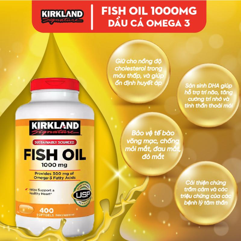 Dầu cá Fish oil 1000mg 400 viên Kirkland Signature