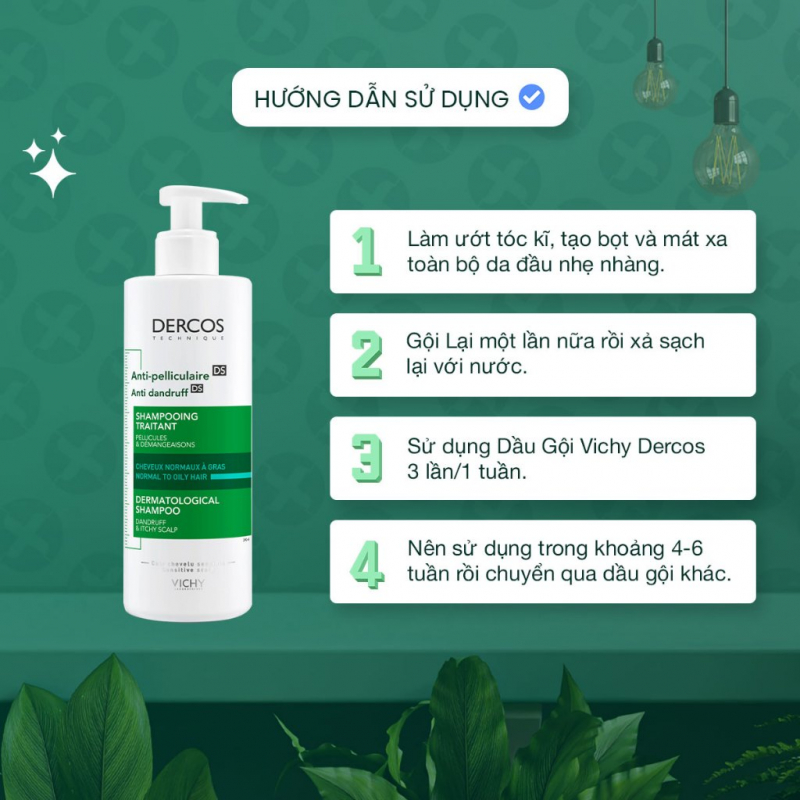 Dầu gội giúp giảm gàu dành cho da đầu dầu và nhạy cảm Vichy Dercos Antipel Chute