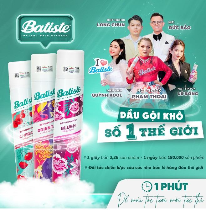 Dầu gội khô ﻿Batiste Dry Shampoo