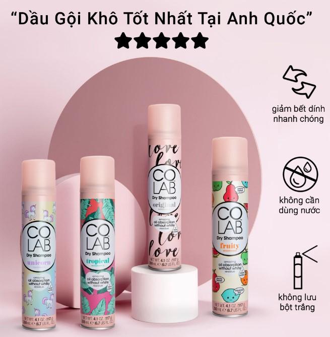 Dầu gội khô Colab Dry Shampoo cho mẹ bầu sau sinh