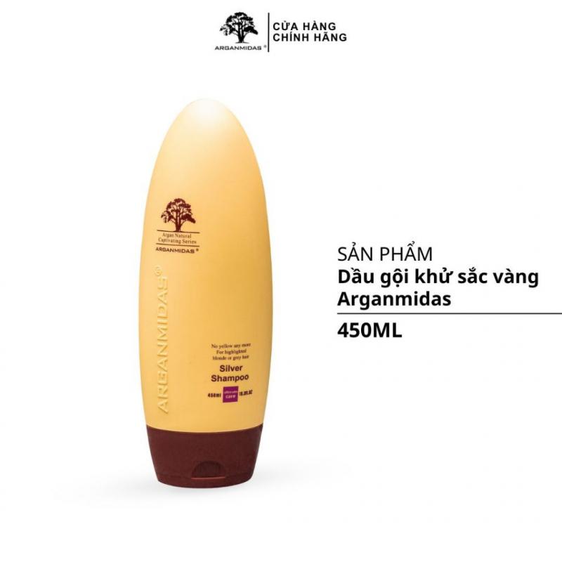 Dầu gội khử sắc vàng Arganmidas Silver Shampoo - 450ml