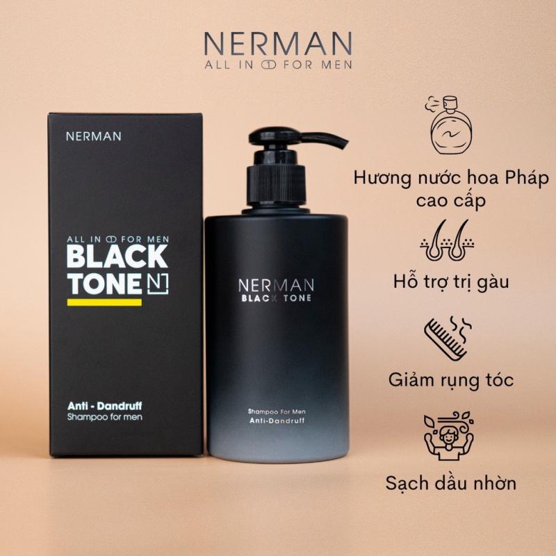 Dầu gội cho nam giới Nerman Black Tone hương nước hoa Pháp