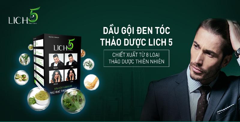 Dầu gội nhuộm tóc thảo dược phủ bạc Lich 5