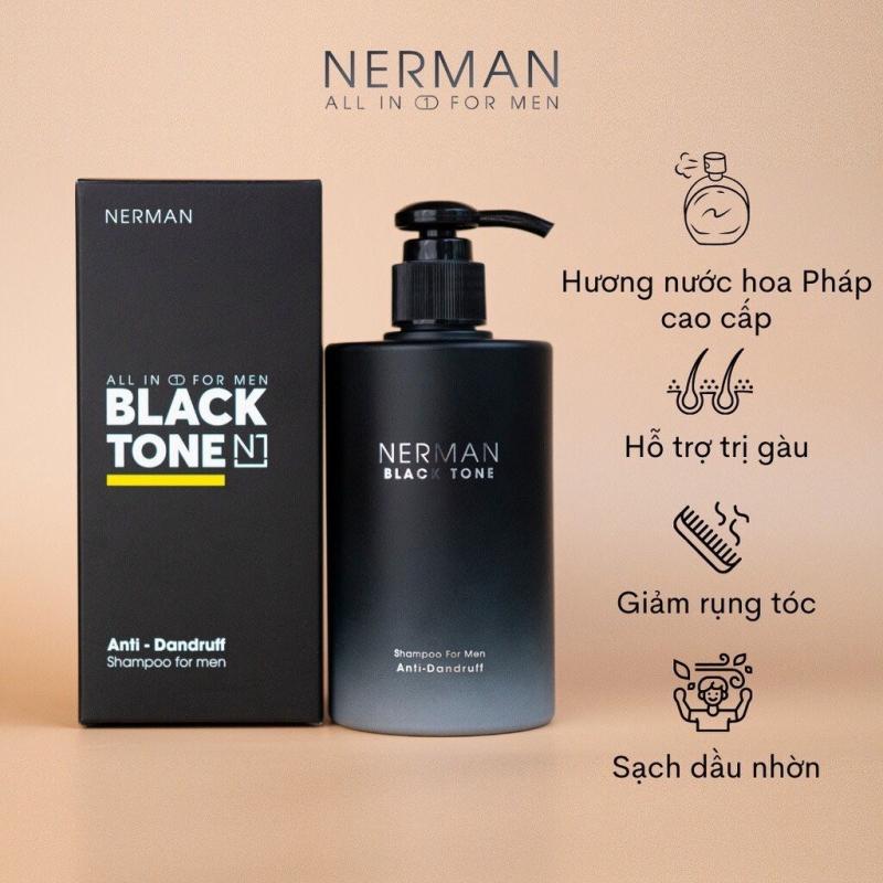 Dầu gội sạch gàu cho nam giới Nerman Black Tone hương nước hoa Pháp