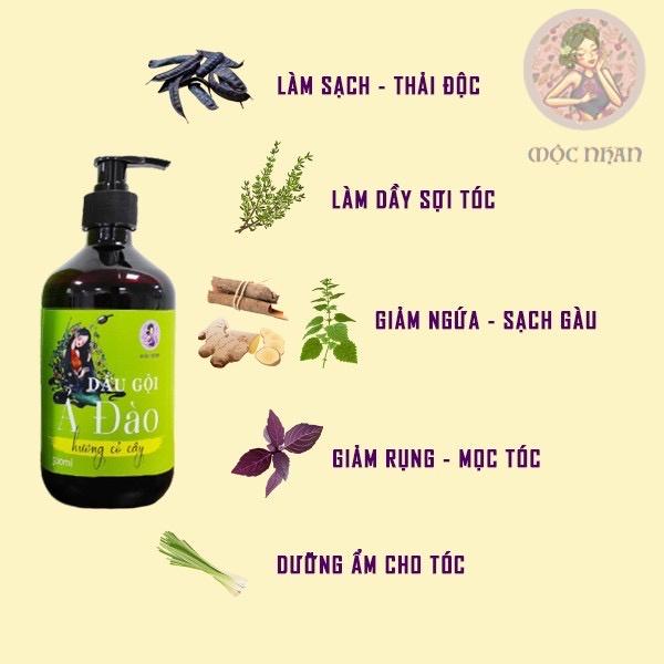 Dầu gội thảo dược bồ kết hoa bưởi thiên nhiên Mộc Nhan giúp giảm ngứa rụng tóc và nấm đầu 500ml