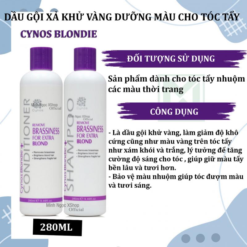 Dầu gội tím khử vàng dưỡng màu cho tóc tẩy Cynos Blondie 280ML