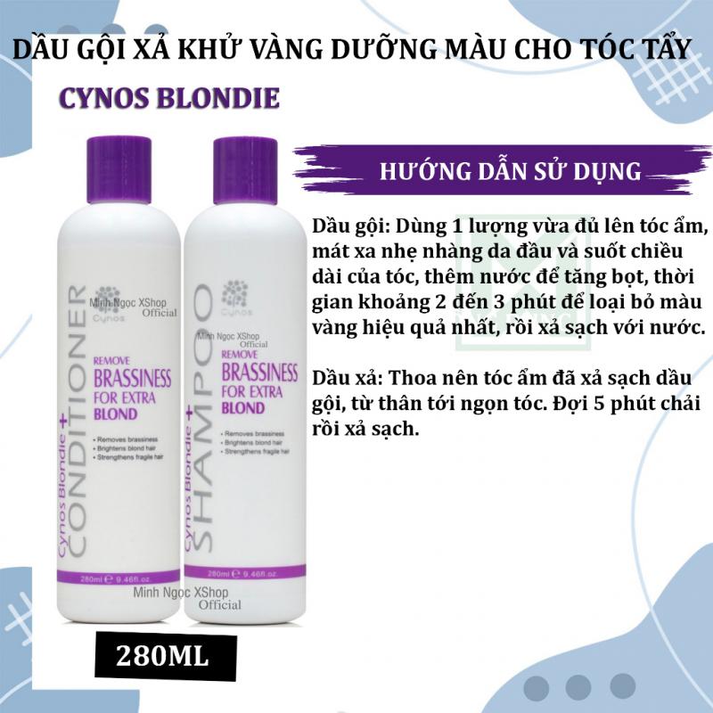 Dầu gội tím khử vàng dưỡng màu cho tóc tẩy Cynos Blondie 280ML