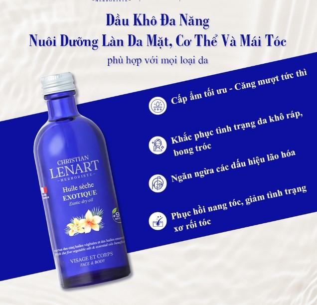 Dầu khô dưỡng ẩm, phục hồi đa năng Christian Lenart Huile Sèche Exotique