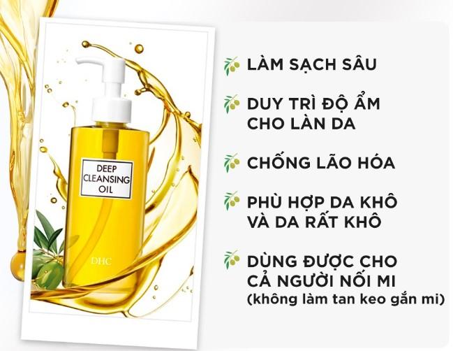 Dầu tẩy trang cho da nhạy cảm dầu mụn Nhật Bản DHC Deep Cleansing Oil