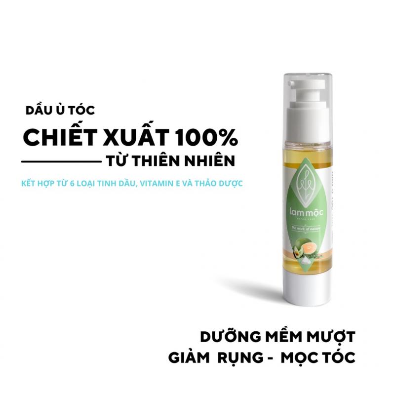 Dầu ủ tóc 100% từ thiên nhiên - Dưỡng tóc bồng bềnh bóng mượt, tái tạo hư tổn, giúp mọc tóc Lam Mộc