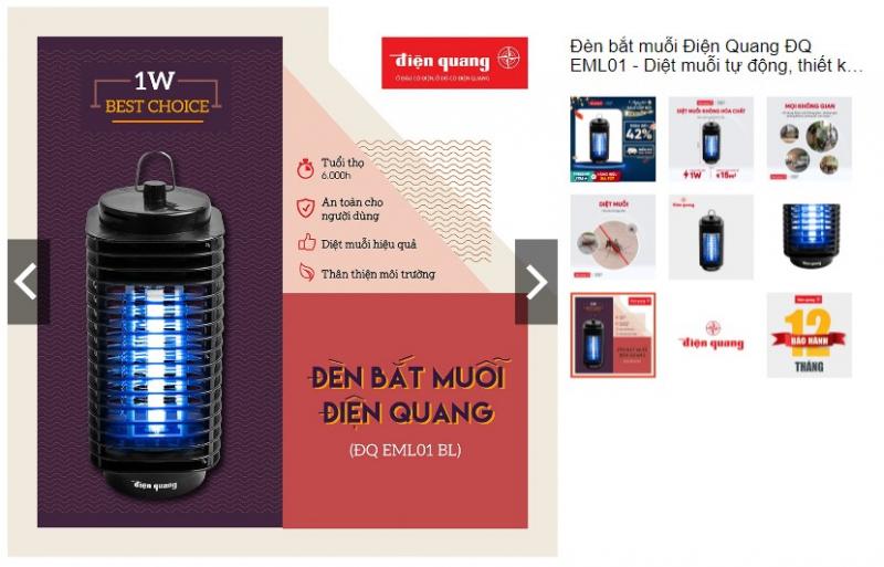 Đèn bắt muỗi Điện Quang ĐQ EML01