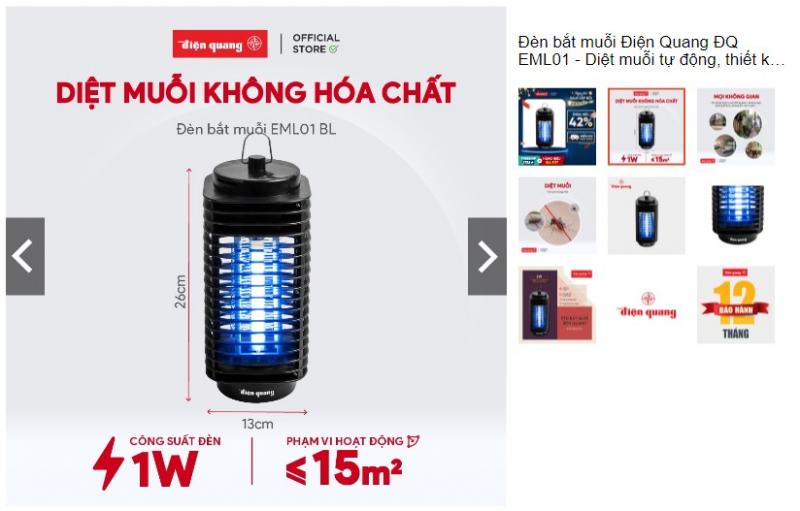 Đèn bắt muỗi Điện Quang ĐQ EML01