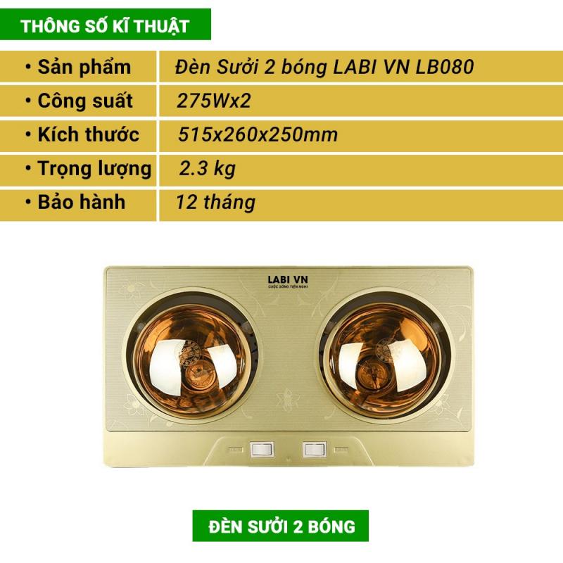 Đèn sưởi nhà tắm LABI VN LB080Đ