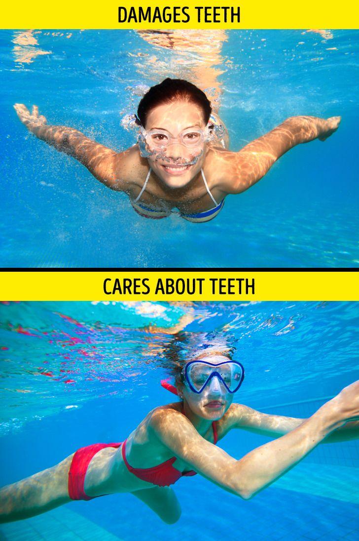 Đi bơi thường xuyên cũng có thể gây ra các vấn đề về răng miệng